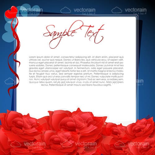 Romantic Theme with Red Roses and Sample Text